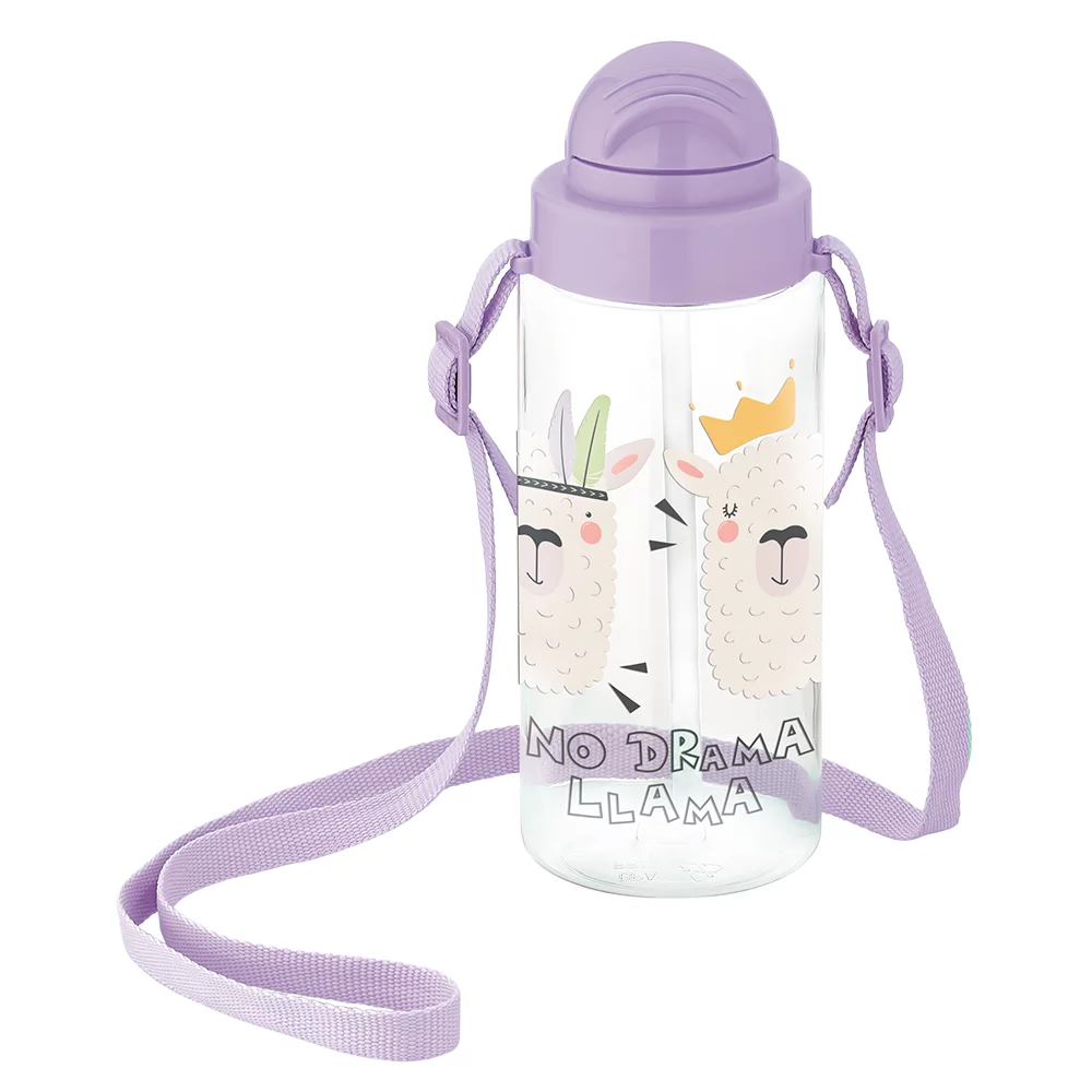 Mintás kulacs szívószállal 500ml Migo Tritan - Láma