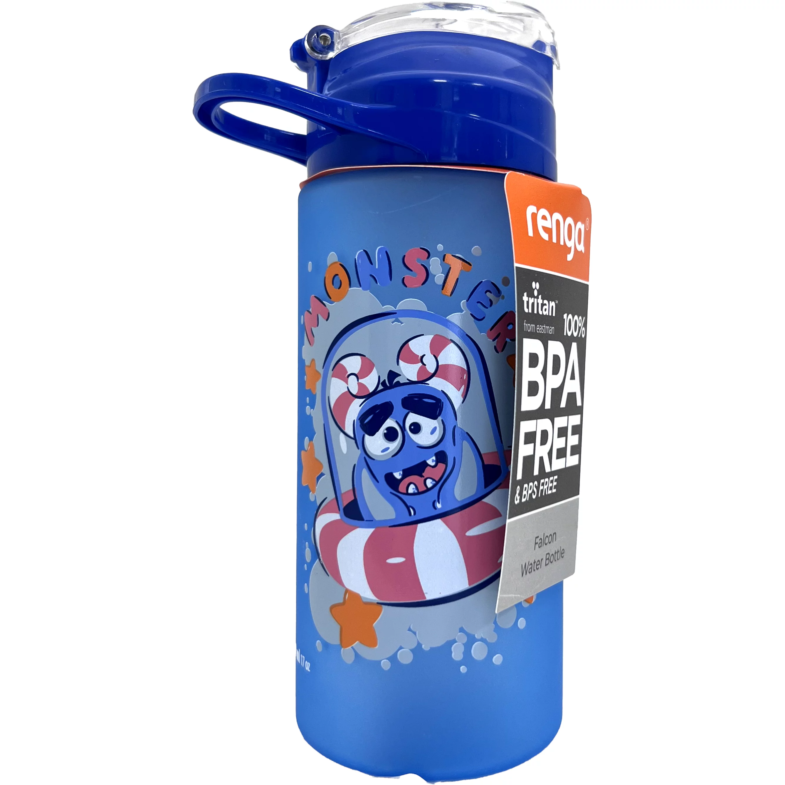 Színes mintás kulacs szívószállal 500ml Falcon Tritan - Monster