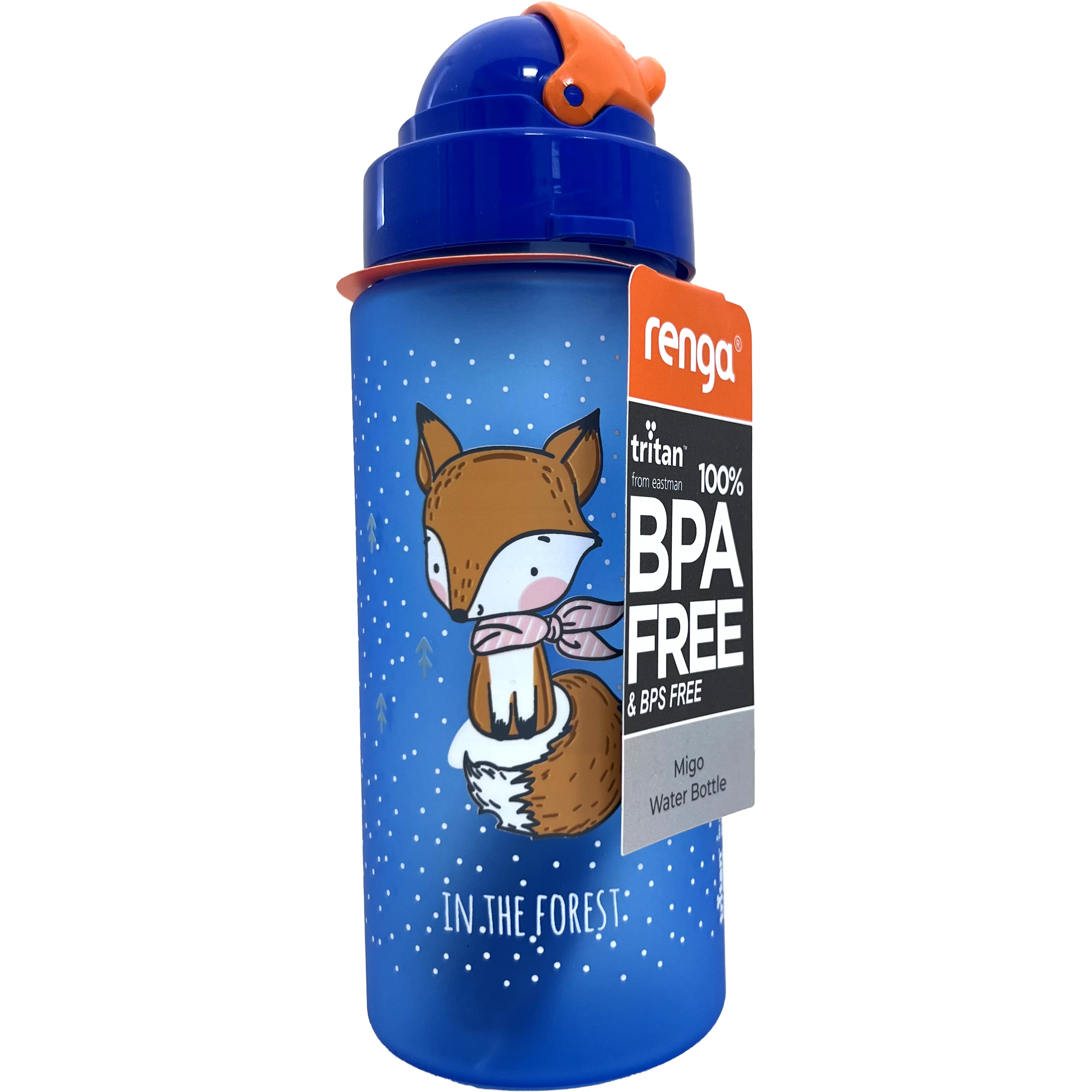 Róka - mintás kulacs szívószállal 500ml Migo Tritan