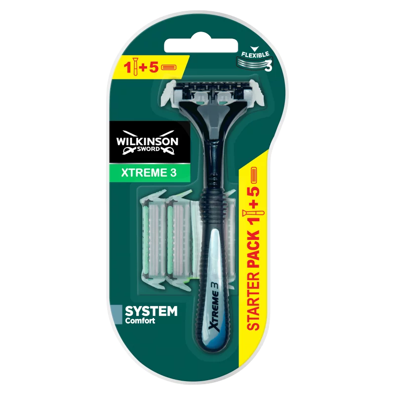 Wilkinson Sword Xtreme3 cserélhető fejes borotva 3 rugalmas pengével + 5 borotvabetét