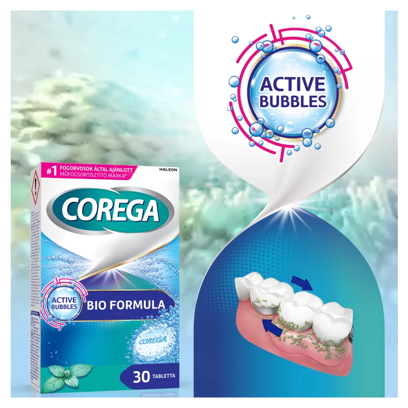 Corega Bio Formula műfogsortisztító tabletta 30 db