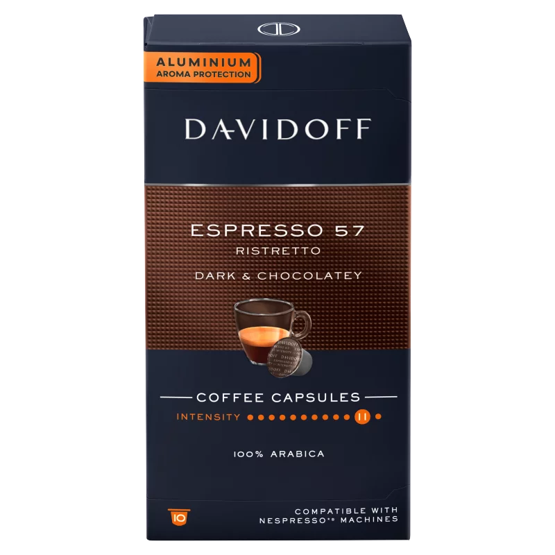 Davidoff Espresso 57 Ristretto Dark & Chocolatey kávékapszula 10 x 5,5 g (55 g)