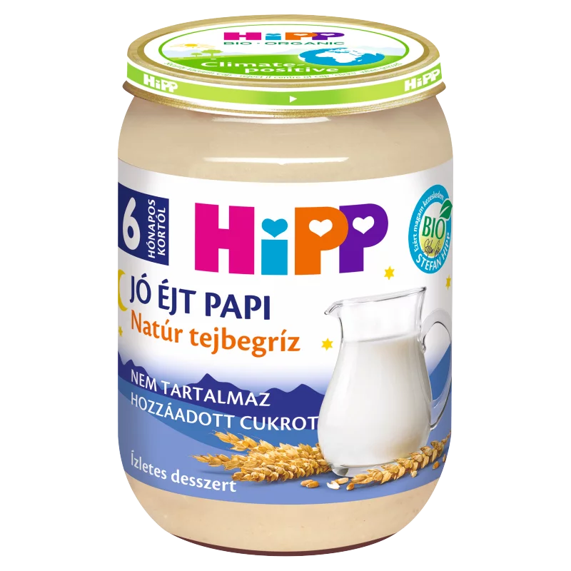 HiPP Jó Éjt Papi BIO natúr tejbegríz bébidesszert 6 hónapos kortól 190 g