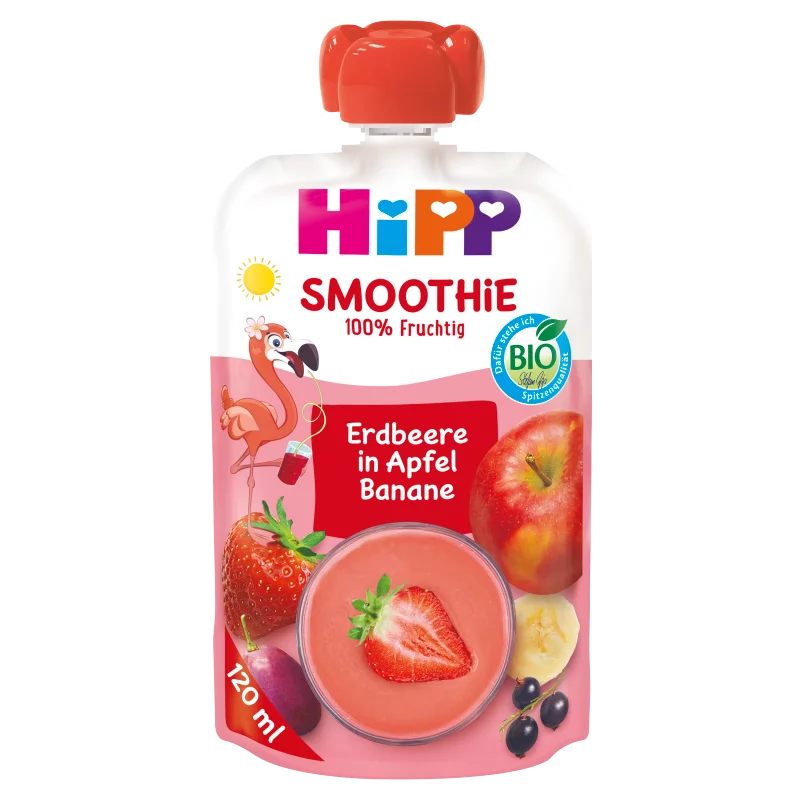 HiPP Smoothie eper almában és banánban bio gyümölcskészítmény 1 éves kortól 120 ml
