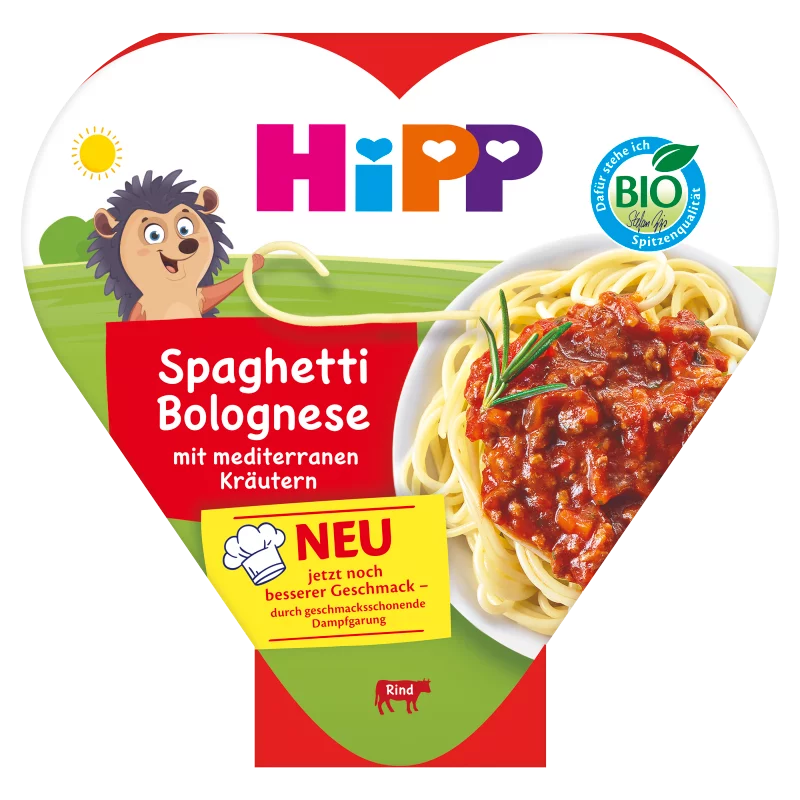 Hipp bio bolognai spagetti mediterrán fűszerekkel 1 éves kortól 250 g