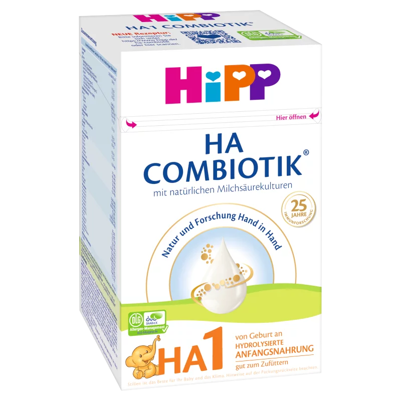 HiPP HA1 Combiotik tejalapú anyatejhelyettesítő tápszer fehérjehidrolizátumból újszülöttkortól 600 g