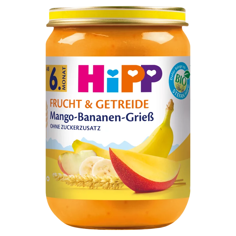 HiPP bio mangós-bananos gríz bébidesszert 6 hónapos kortól 90 g 