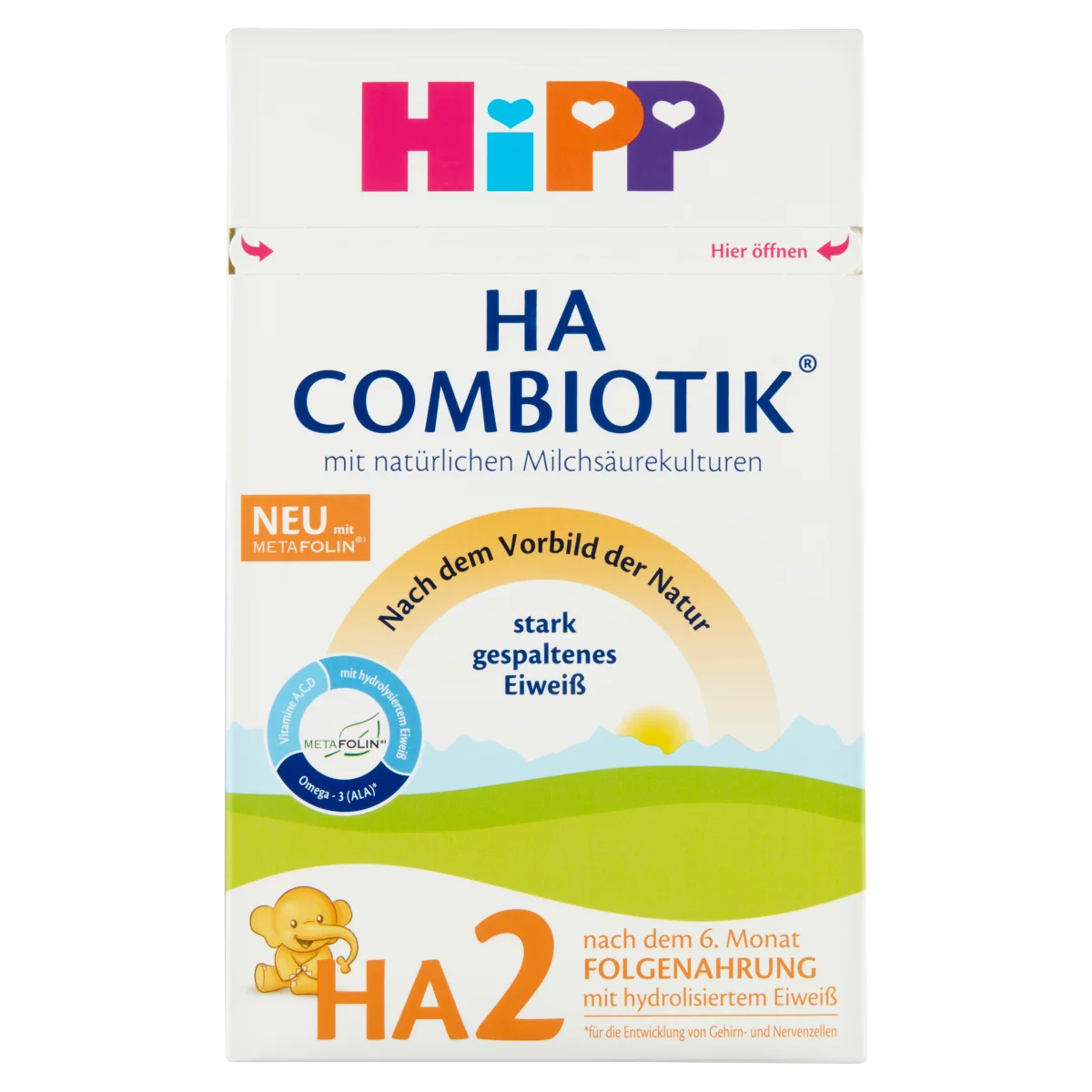 HiPP HA2 Combiotik tejalapú anyatej-kiegészítő tápszer hidrolizált fehérjével 6 hónapos kortól 600 g