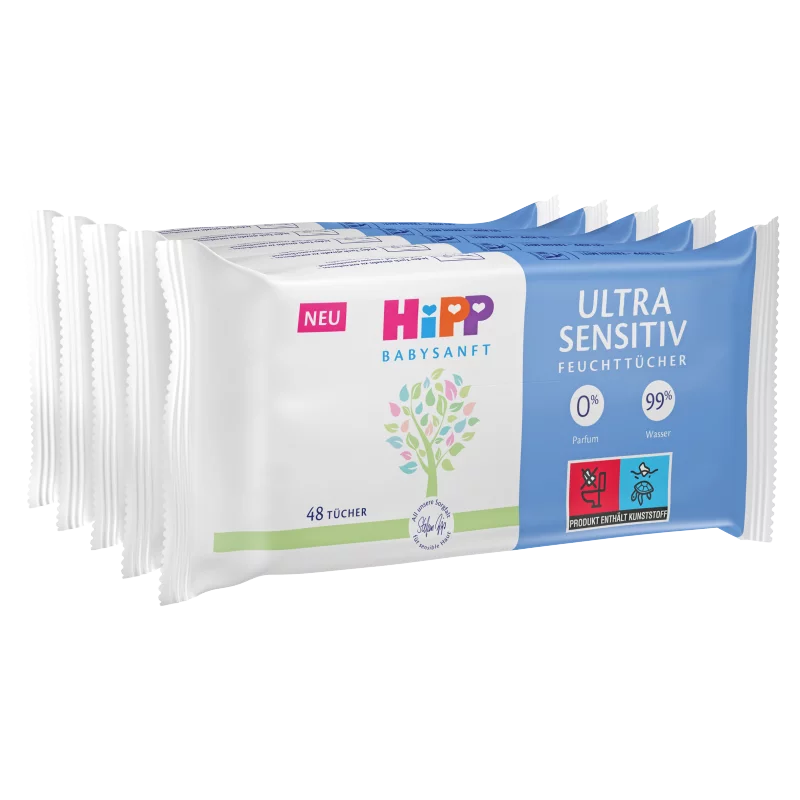 HiPP Babysanft Ultra Sensitive nedves törlőkendő újszülöttkortól 5 x 48 db