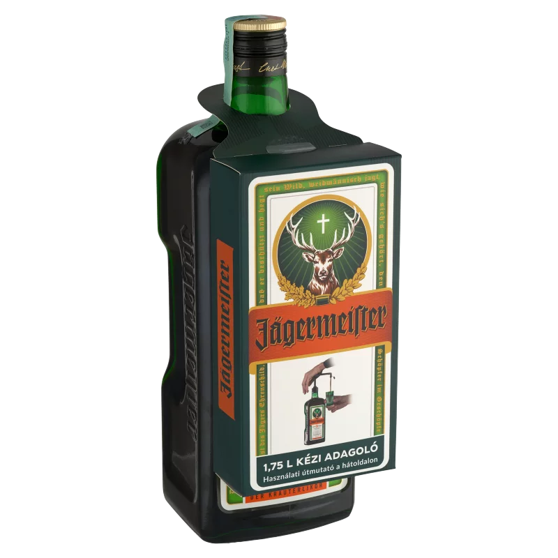 Jägermeister gyógynövénylikőr 35% 1,75 l + kézi adagoló 