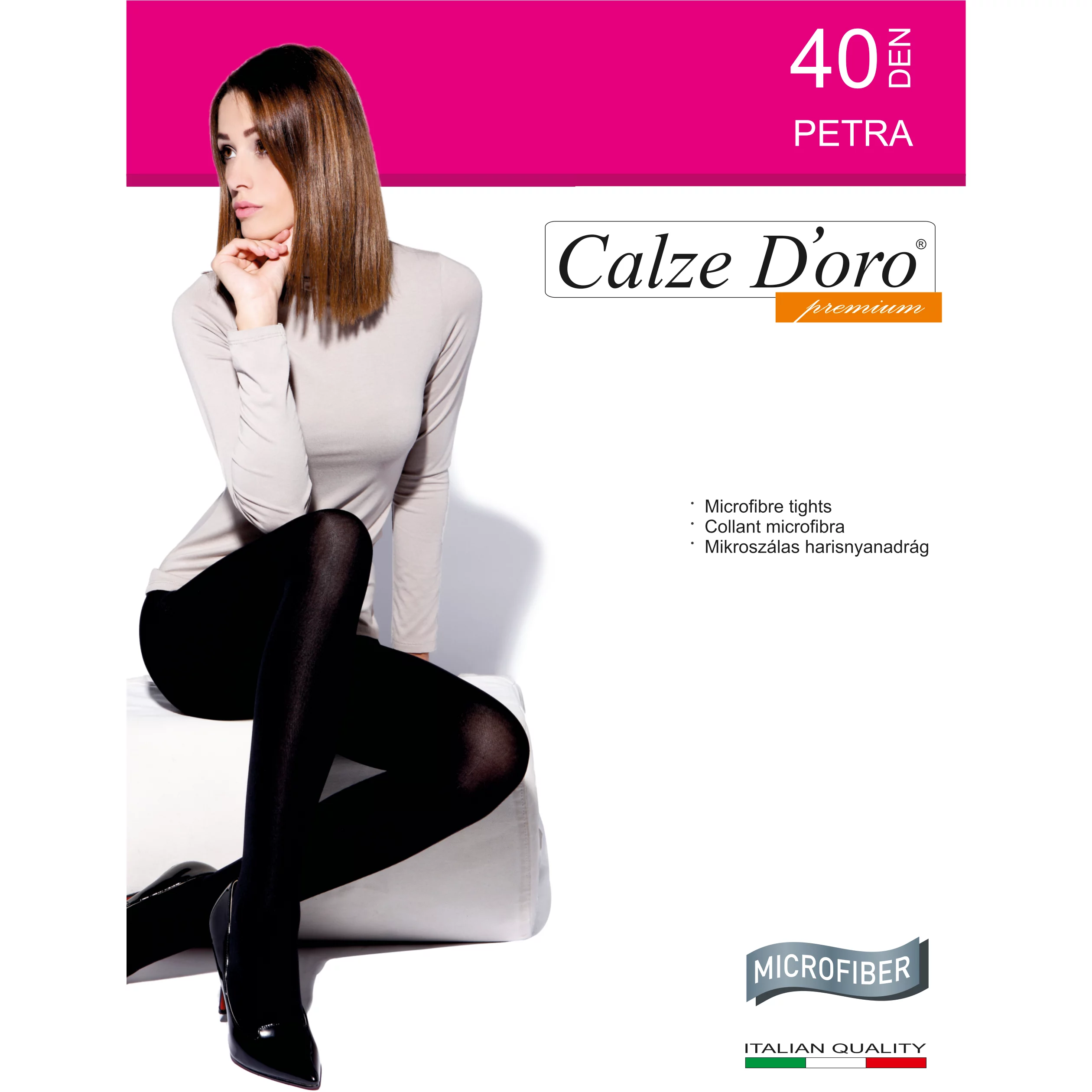 Calze D´oro Petra 40 den microfiber harisnyanadrág, nero 3