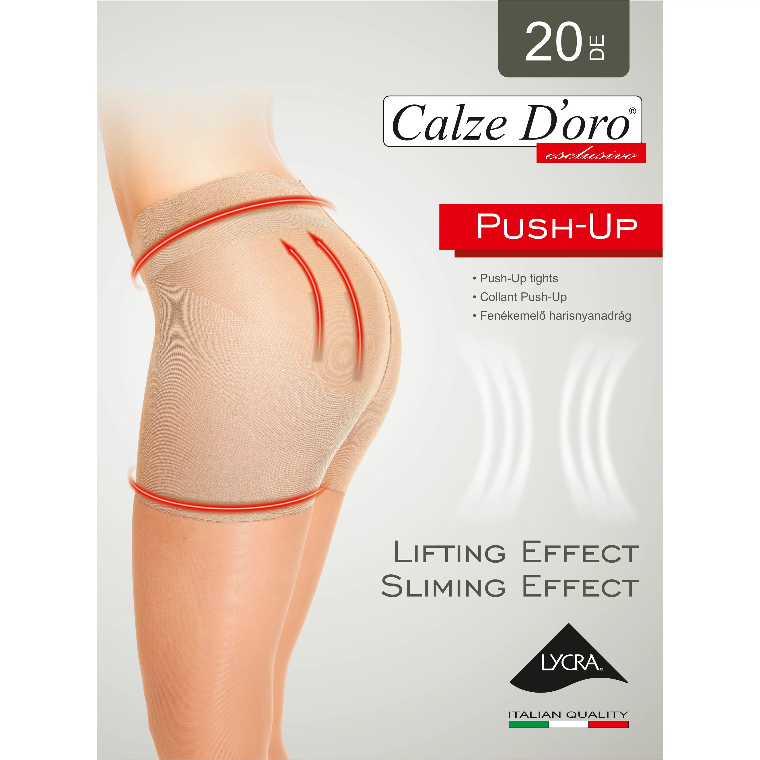 Calze D´oro Push Up 20 den alakformáló harisnyanadrág, antilop XL