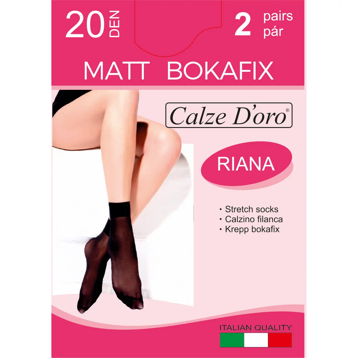 Calze D´oro 2 Riana krepp bokafix 2 pár, visone 