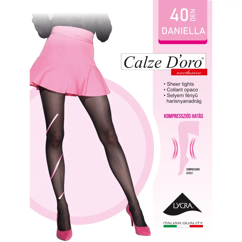 Calze D´oro Daniella 40 den lycra selyemfényű har., visone 3