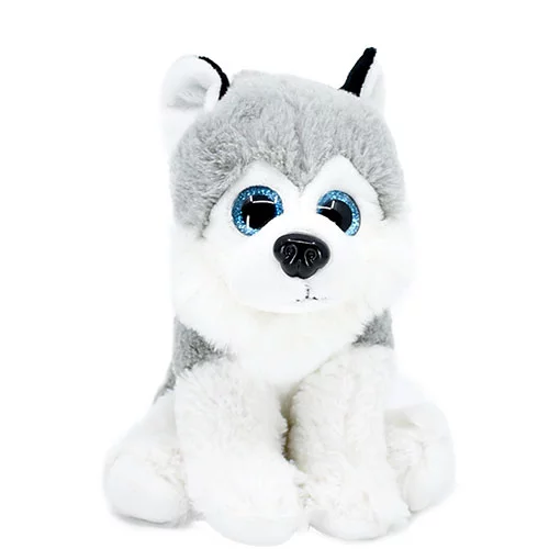 Ülő kutya 17cm - Szürke-fehér Husky