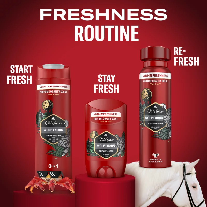 Old Spice Wolfthorn Stift Dezodor Férfiaknak, Alumíniummentes, 48 Órás Frissesség,  50 ml