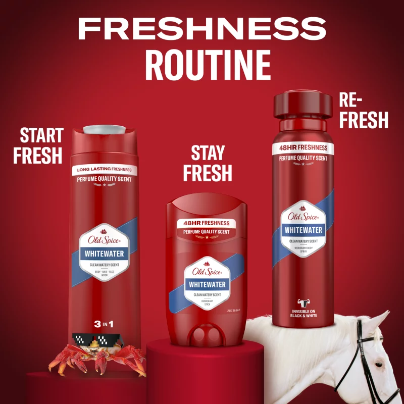 Old Spice Whitewater Férfi Sampon és Tusfürdő, Hosszan Tartó Frissesség, 400 ml