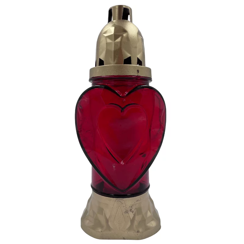Üvegmécses Heart mix 25,5cm - Piros