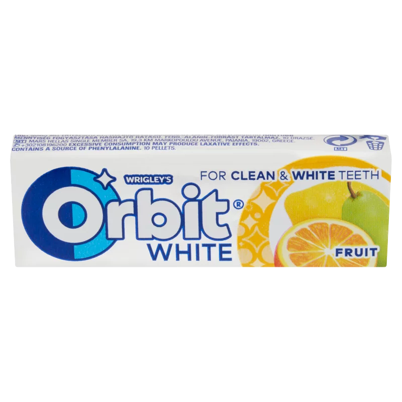 Orbit White gyümölcsízű cukormentes rágógumi édesítőszerrel 14 g