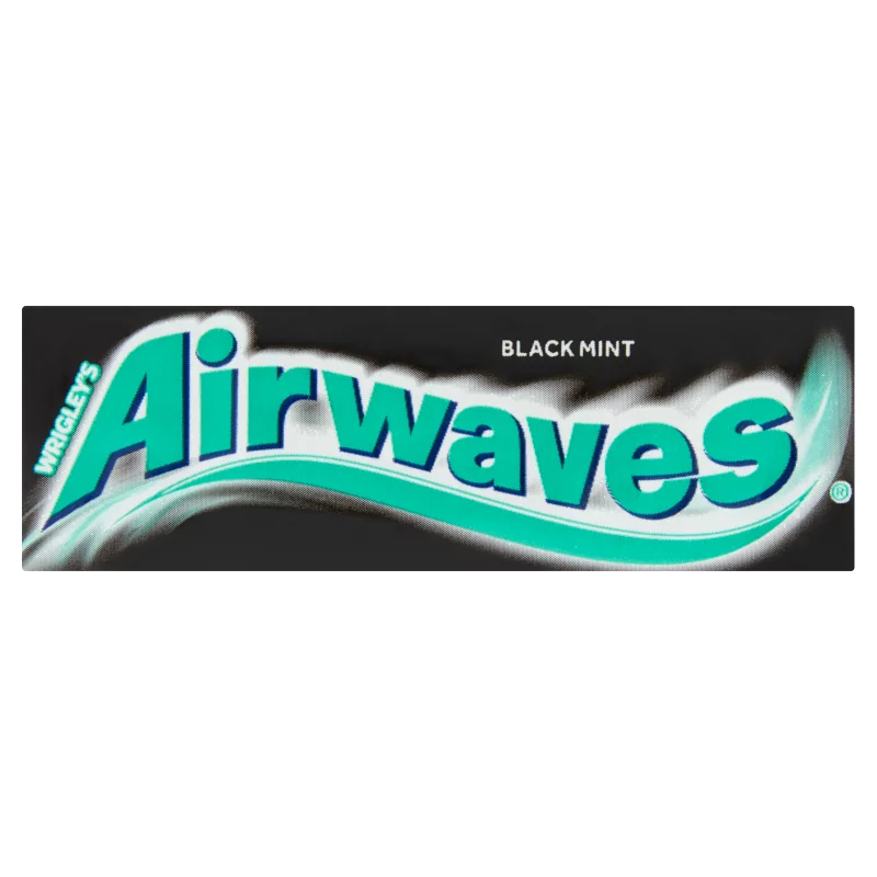 Airwaves Black Mint mentol- és ánizsízű cukormentes rágógumi édesítőszerrel 14 g