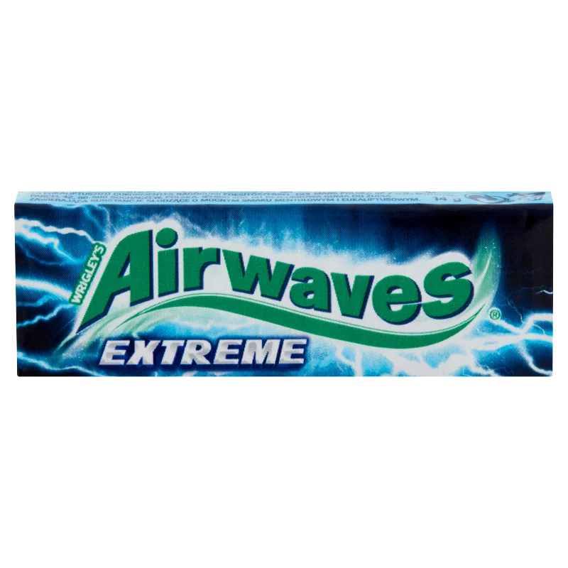 Airwaves Extreme erős mentol- és eukaliptuszízű cukormentes rágógumi édesítőszerrel 14 g