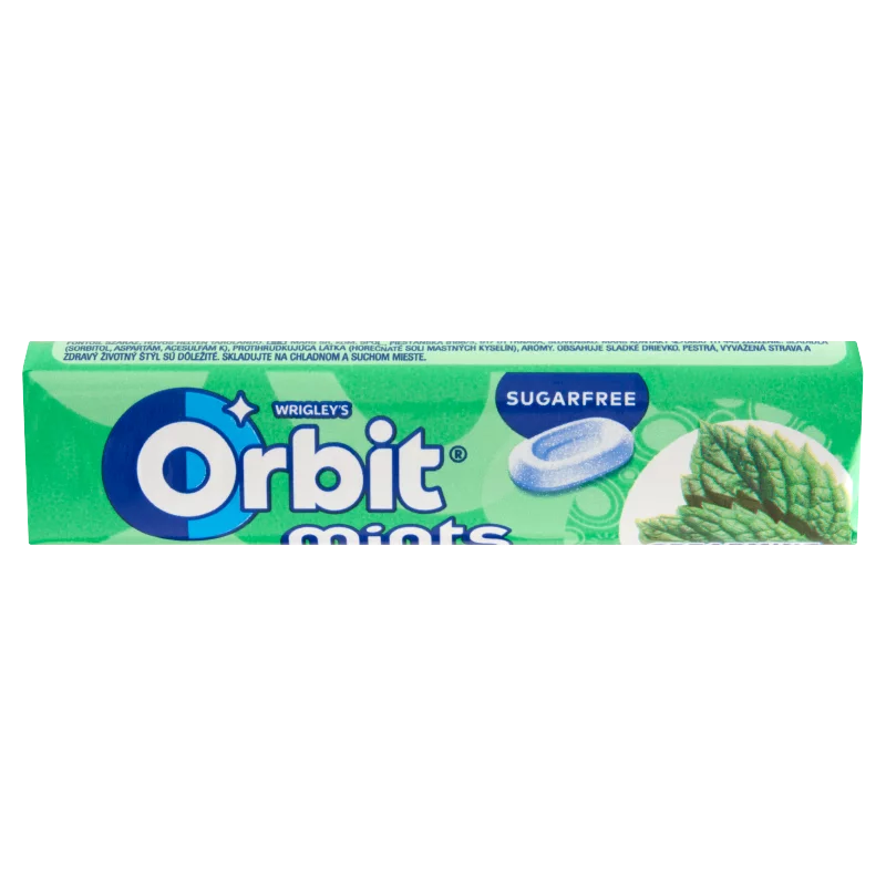 Orbit Mints Spearmint mentaízű cukormentes töltetlen keménycukorka édesítőszerrel 28 g