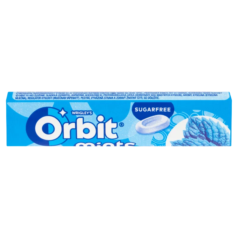 Orbit Mints Strong Mint mentaízű cukormentes töltetlen keménycukorka édesítőszerrel 28 g
