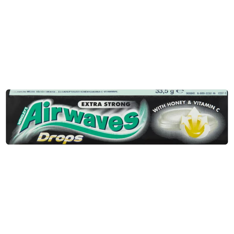 Airwaves Drops Extra Strong mézzel töltött mentol-, eukaliptuszízű keménycukorka C-vitaminnal 33,5 g