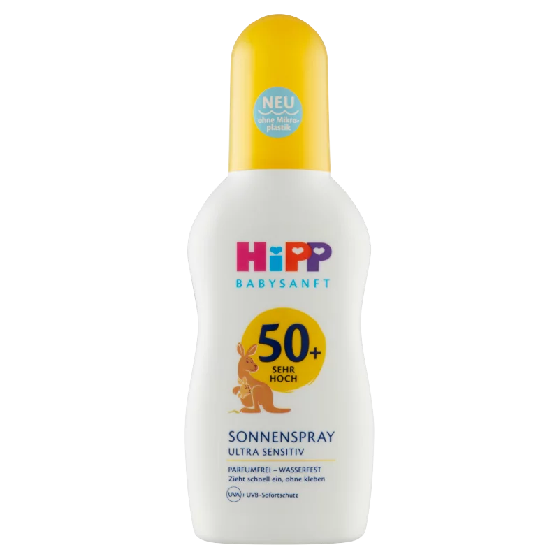 HiPP Babysanft napvédő spray érzékeny bőrre babáknak és gyermekeknek 50+, UVA+UVB szűrővel 150 ml