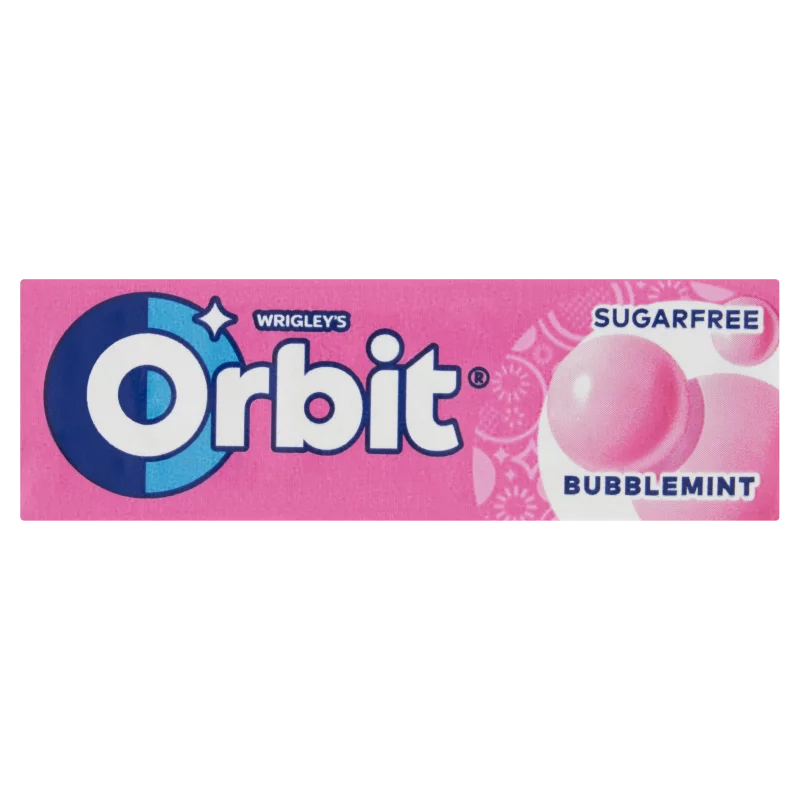 Orbit Bubblemint gyümölcs- és mentaízű cukormentes rágógumi édesítőszerrel 14 g