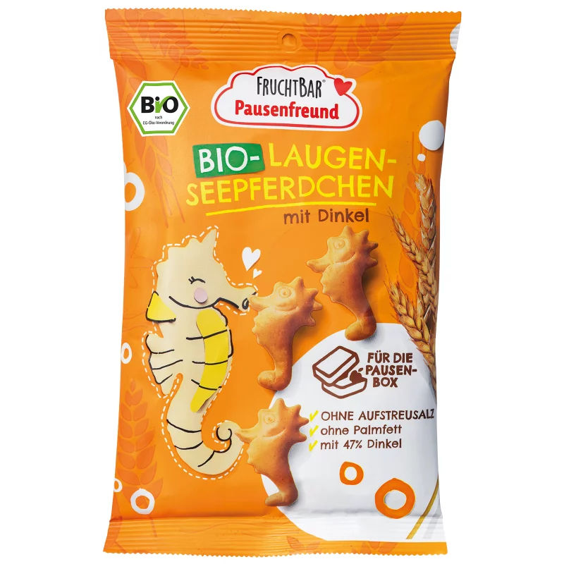 Fruchtbar ropogós snack 90g csikóhal formájú tönköllyel Pausenfreund 36hó+ Bio