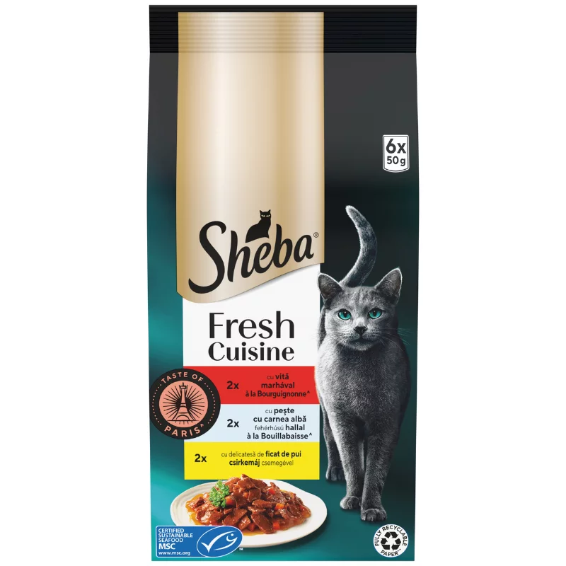 Sheba nedves macskaeledel 6x50g Taste of Paris