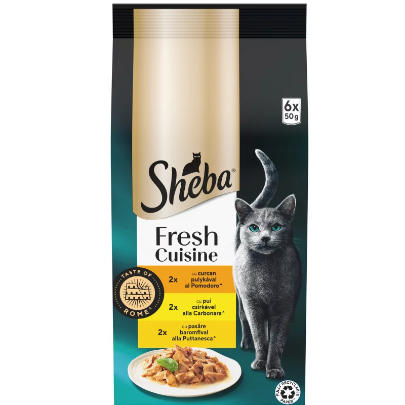 Sheba nedves macskaeledel 6x50g Taste of Rome