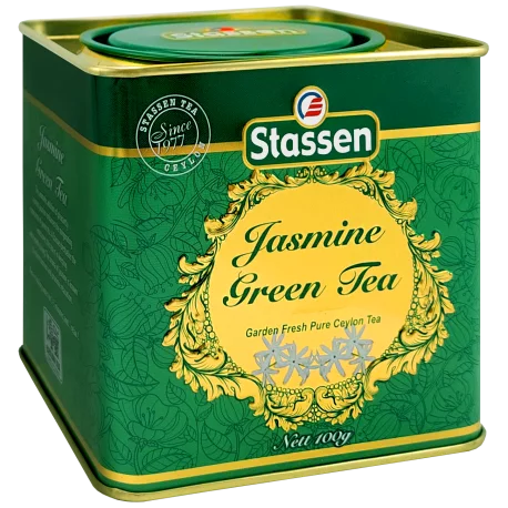 Stassen zöld tea 100g jázmin fémdobozos