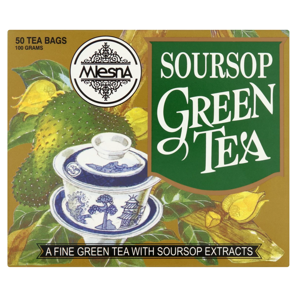 Mlesna filteres zöld tea szourszop ízesítéssel 50 filter 100 g