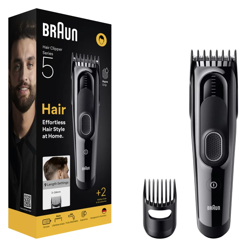Braun Series 5 Hajvágó,+2 Formázóeszköz, 9 Hosszbeállítás, HC5510