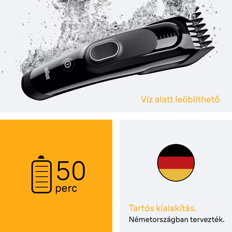 Braun Series 5 Hajvágó,+2 Formázóeszköz, 9 Hosszbeállítás, HC5510