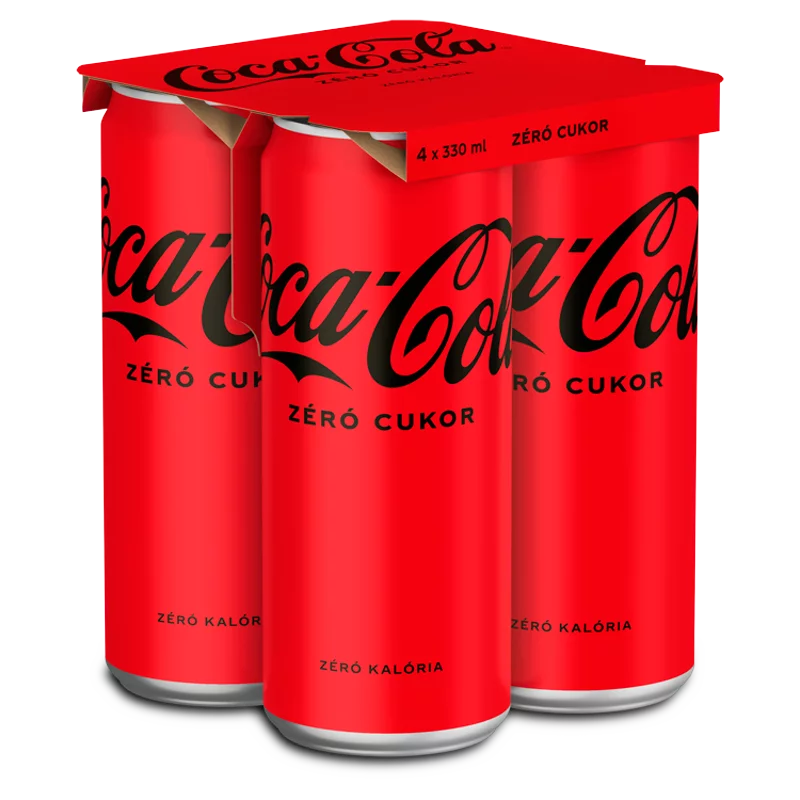 Coca-Cola Zero colaízű energiamentes szénsavas üdítőital édesítőszerekkel 4 x 330 ml