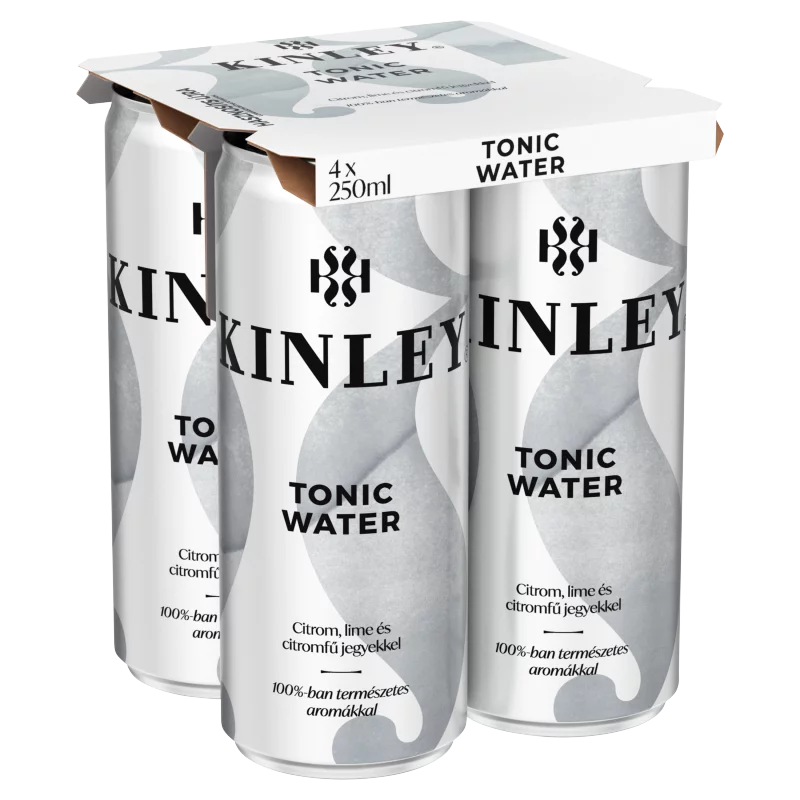 Kinley Tonic Water tonikízű szénsavas üdítőital 4 x 250 ml