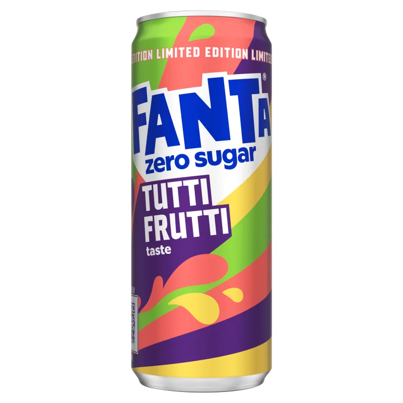 Fanta Zero Sugar tutti-frutti ízű szénsavas energiamentes üdítőital édesítőszerekkel 330 ml