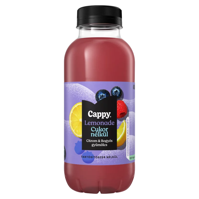 Cappy Lemonade szénsavmentes bogyósgyümölcsízű citromos üdítőital édesítőszerekkel 400 ml