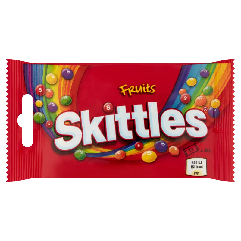 Skittles Fruits gyümölcsízű cukordrazsé ropogós cukormázban 38 g