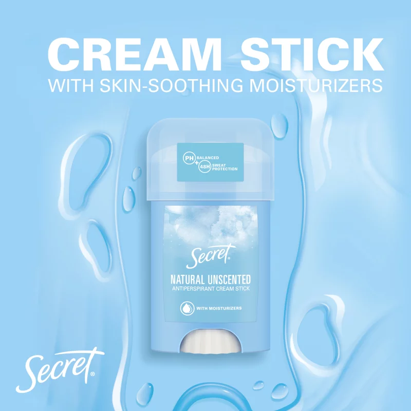Secret Natural Illatmentes Női Izzadásgátló Krémstift, 40 ml