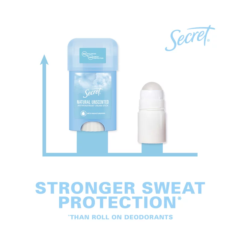 Secret Natural Illatmentes Női Izzadásgátló Krémstift, 40 ml