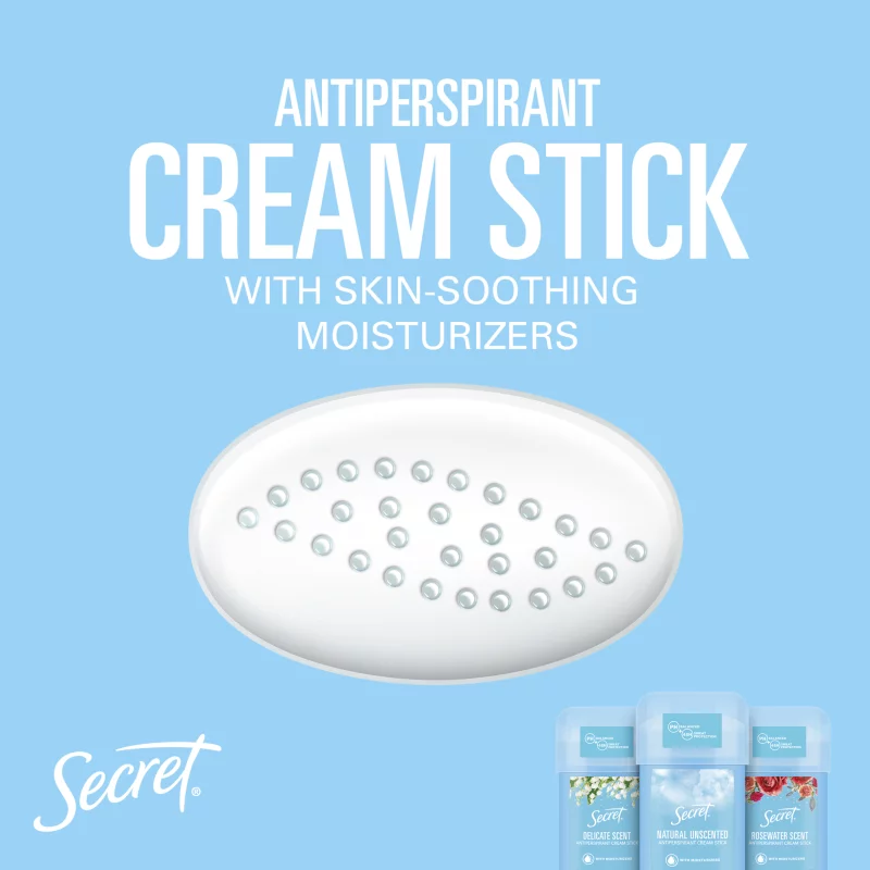 Secret Delicate Női Izzadásgátló Krémstift, 40 ml
