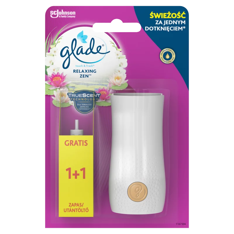 Glade Touch & Fresh Relaxing Zen koncentrált aeroszolos légfrissítő készülék 2 x 10 ml