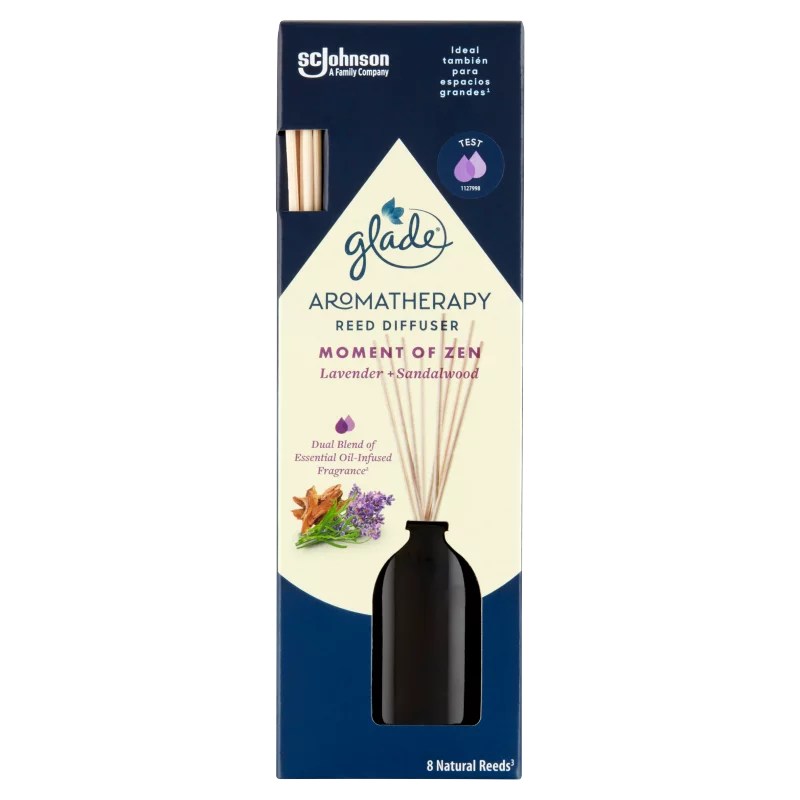 Glade Aromatherapy Reed Diffuser Moment of Zen fapálcás illatosító 8 db 80 ml