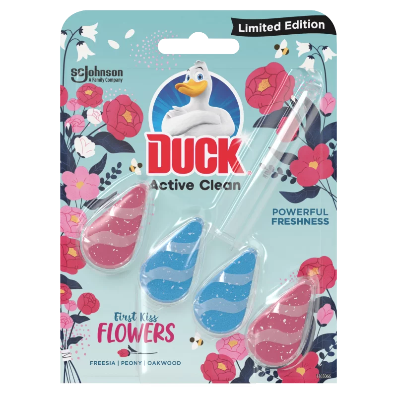 Duck Active Clean First Kiss Flowers WC-öblítő rúd 38,6 g