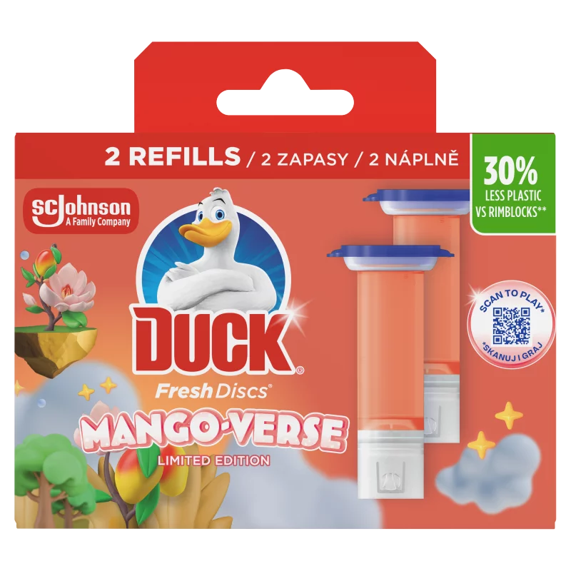 Duck Fresh Discs Mango-Verse WC-öblítő korong utántöltő 2 x 36 ml (72 ml)