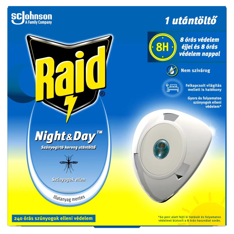Raid Night & Day illatanyag mentes szúnyogirtó korong utántöltő 1 db